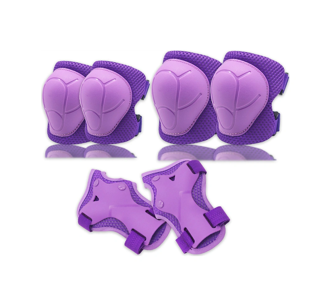 Skycity Çocuklar İçin Bisiklet, Kaykay Ve Denge Arabası Korumalı Eldiven, Diz Ve Dirsek Körüğü Altı Parça Seti Mor