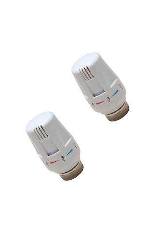 Termostatik Başlık 2'li Radyatör Vanası Seti, M30 X 1,5 Dişli İçin Termostatik Isıtma Başlığı, Isıtma Regülatörü, Termostatik Başlık Beyaz