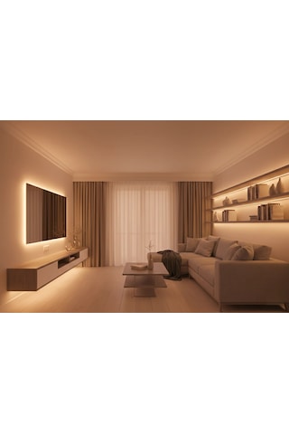 Eco Lounge 5 Metre Cata Ct 4541 İç Mekan 216 Çipli Cob Şerit Led 2700k Amber Işık 12v Çok Renkli