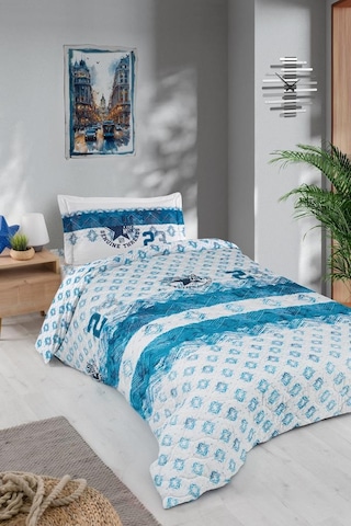 Kapitoneli Ranforce Genç Nevresim Takımı Roberto Turkuaz