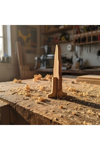 Simdale Wood İsimli Dekoratif Ahşap Selvi Ağacı - Modüler Kaideli