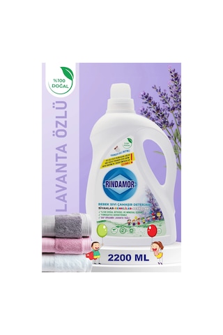 % 100 Doğal Bitkisel Bebek Sıvı Çamaşır Deterjanı Organik Lavanta Yağlı 2200 ML