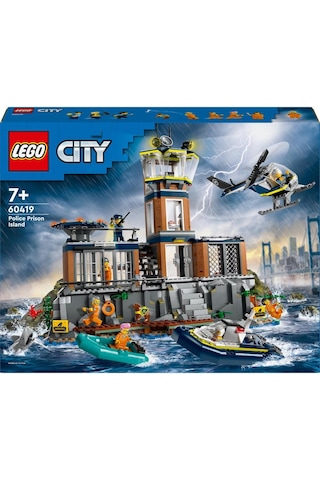 LEGO® City Polis Hapishane Adası 60419 7+ Yaratıcı Oyuncak Yapım Seti - 980 Parça