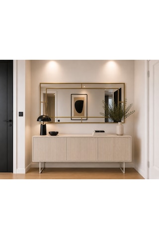 Effe Gold Metal Çerçeveli Yıldız 180x80 Cm Dekoratif Ayna