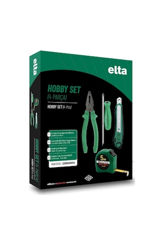 Elta Hobby Set 4 Parça Opak Pense 160mm Maket Bıçağı Şerit Metre Tornavida