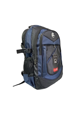 Büyük Su Geçirmeyen Kalın Kumaş Ortopedik Üç Bölmeli Okul Gezi Seyahat Kamp Sırt Çantası 32cmx47cm Lacivert