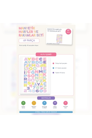 Eğitici Çocuk Oyuncağı Manyetik Puzzle Seti Harfler Ve Rakamlar