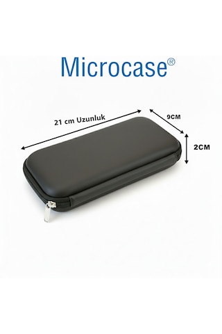 Microcase Dokunmatik Kalem Pencil Kalemlik Fırça Set Kulaklık Kablo Organizer Kılıfı 21x9cm Al5356 Siyah