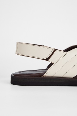 Valmenti Zeno Erkek Kırık Beyaz Hakiki Deri Düz Sandalet 537 588-val Erk Sndlt Y23 Beyaz