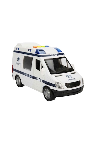 22 Cm Sesli Işıklı Pilli Polis Arabası Ve Ambulans - 1:16 Ölçek Oyuncak Kurtarma Araçlar Çok Renkli
