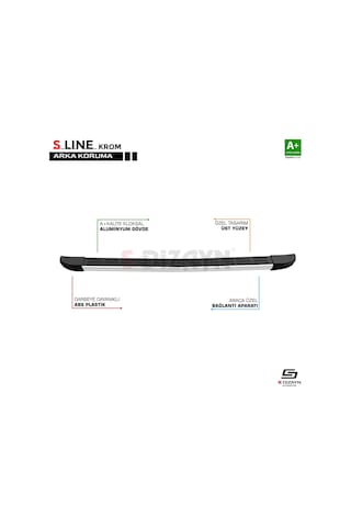 S-dizayn Fiat Doblo 2 S-line Krom Arka Koruma 2010-2022
