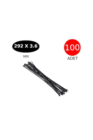 Tek-iş Plastik Kablo Bağı Cırt Kelepçe 292 Mm X 3.6 Mm Siyah 100 Adet