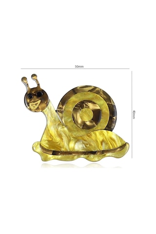 Blucome Yüksek Kalite Sevimli Canlı Salyangoz Broş Kadın El Yapımı Akrilik Salyangoz Böcek Nedensel Emniyet Pimleri Takı Aksesuarları Sarı