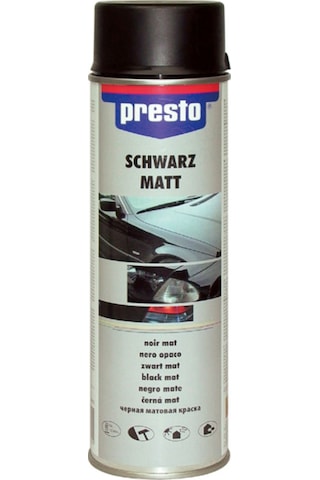 Presto Siyah Mat Sprey Akrilik Sprey Boya 500ml Şeffaf