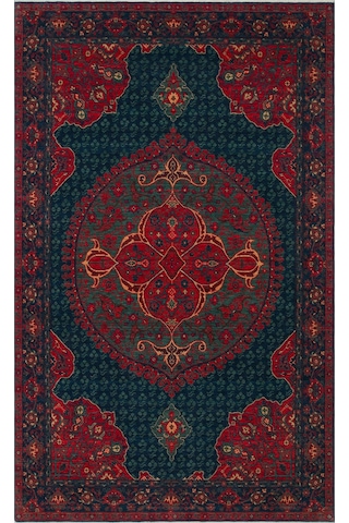 Hoom Rugs Cadis Kdm 03 Navy Vintage El Emeği Yüksek Kara Tezgah Halısı Kırmızı - Mavi