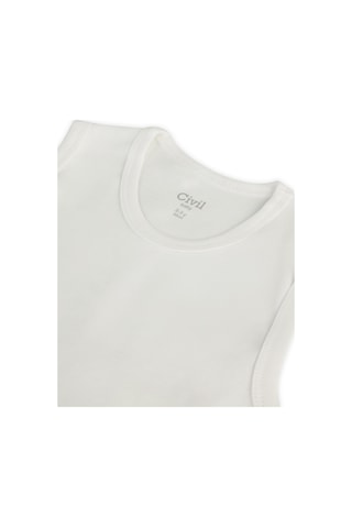 Civil Baby Organik 5 Li Sıfır Kol 1-3 Yaş Çıtçıtlı Badi - Ekru