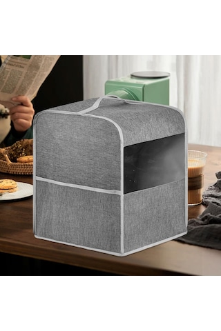 Homyl Kahve Makinesi Toz Kapağı Polyester Yıkanabilir Espresso Gri