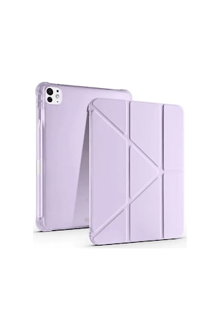 Apple  Uyumlu İpad Air 13 2024 Kılıf Kalemlikli Mars Tablet Kılıfı - Lila