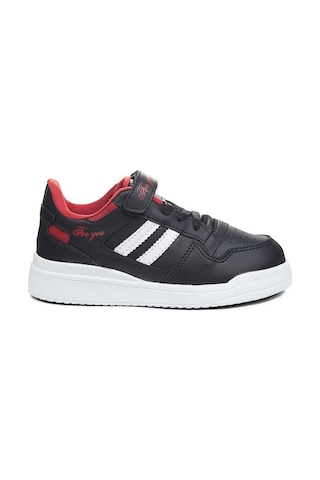 For You Kids Unisex Cırtlı Anatomik Ultra Hafif Taban Çocuk Spor Ayakkabı Sneaker Siyah Kırmızı