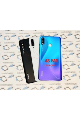 Tkgz - P30 Lite Arka Pil Batarya Kapağı ( Kamera Lensli 48 Mp ) (503836509) Beyaz