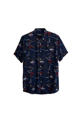 Bad Bear Hector Erkek Lacivert Kısa Kollu Gömlek