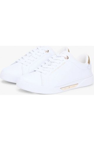 Tommy Hilfiger Klasik Şık Kort Stili Kadın Beyaz Sneaker Fw0fw09019ybs Beyaz