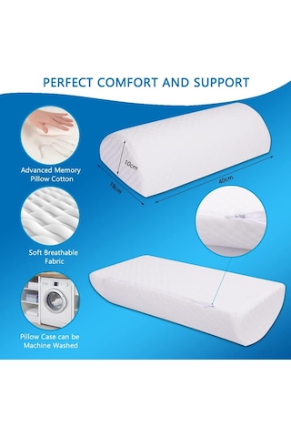 Geeksen Diz Yastığı - Bel, Boyun Ve Bacak Ağrıları İçin Ergonomik Hafıza Köpük Destek Yastığı Beyaz
