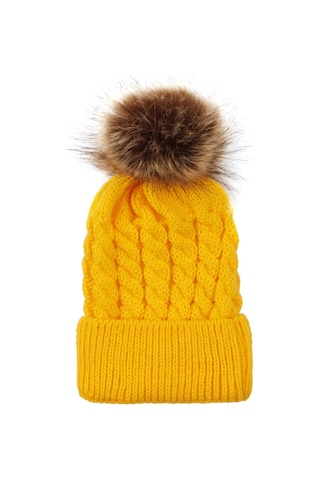 Geeksen Küçük Bebekler İçin Sarı Toptan Örgü Şapka - Yumuşak Akrilik, Isı Sağlama Ve Esneklik Özelliği Sarı