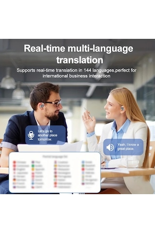 Xuweiwei Ourlıfe Beyaz Aı Ceviri Kulakliklar 144 Dil Gercek Zamanli Ceviri Seyahat Is Ve Calisma Icin Kablosuz