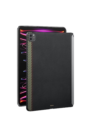 Apple Uyumlu iPad Pro 11 2021 3.nesil Kılıf Aramid Fiber Pitaka Ultra-slim Classic Serisi Siyah-yeşil