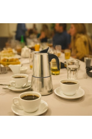 Any Morning FE001-6 Paslanmaz Çelik İndüksiyonlu Espresso Kahve Makinesi 300 Ml
