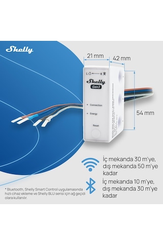 Shelly 3em-63w Gen3 Akıllı 3 Faz Enerji Ölçer