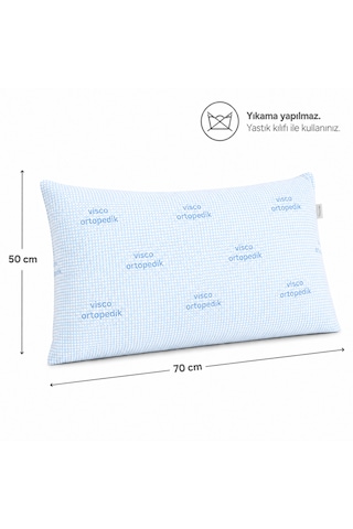 Visco Dolgulu Ortopedik Yastık 50x70 Cm -boyun Desteği Sağlar. Gök Mavisi