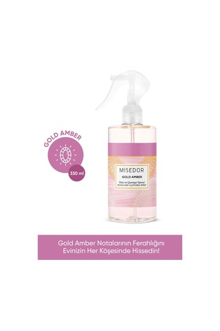 Misedor Gold Amber Çubuklu Oda Kokusu 120 ML + Oda Spreyi 330 ML