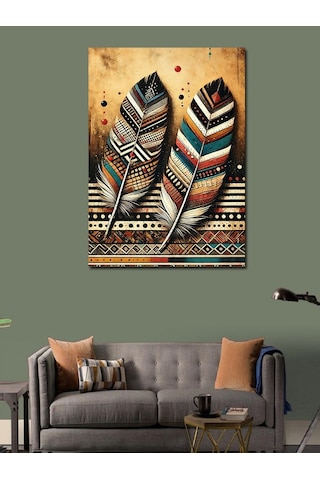 Kanvas Tablo Kabile Desenli Tüyler 100cmx140cm