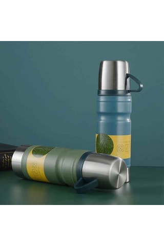 Kapris Çelik 3lü Termos Seti 680 Ml Mavi Kap-290 Mavi