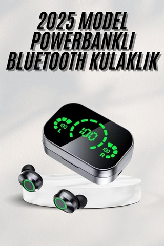 Yeni Nesil Bluetooth Kulaklık Çhassasiyet Cevaplayabilen Dijital Göstergeli Powerbankli