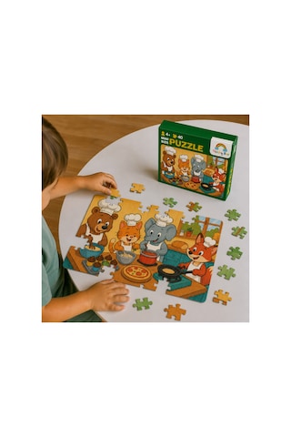 Aşçılık Okulu Mini Puzzle 40 Parça 3-7 Yaş Eğitici Çocuk Puzzle Yapboz