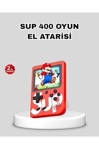 Sup Retro El Konsolu - 500 Oyun, 2 Oyunculu, 3 İnç Ekran, Taşınabilir Şarjlı Atari