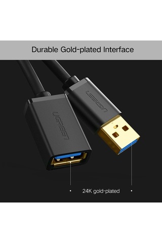 Ebitda Ugreen 3m Usb 3.0 Erkek Uzatma Kablosu, Hızlı Veri Senkronizasyonu, Dayanıklı Altın Kaplama, Süper Hızlı İletim