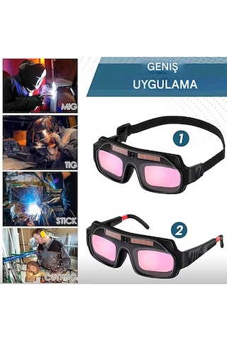 Yate10 Otomatik Kararan Kavisli Kaynak Gözlüğü + 3 Koruma Camı