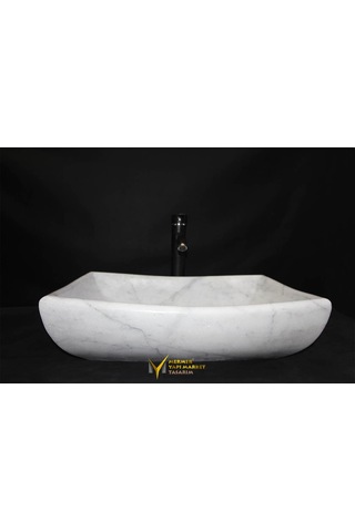 Muğla Kristal Beyaz Köşeli Dizayn Lavabo