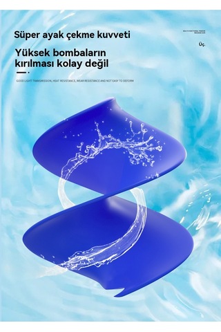 Aurora Çocuk Silikon Düz Kapak Su Geçirmez Düz Renk Büyük Meşap Kasımavi Mavi