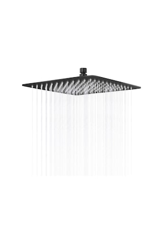 Fause Tepe Duş Başlığı Kare Slim 304 Metal 25 X 25 Cm Siyah Ktd102-B Siyah
