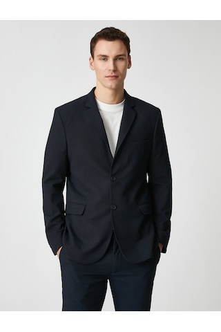 Koton Basic Blazer Ceket Düğmeli Cep Detaylı Lacivert 3wam50026hw 3WAM50026HW704 Lacivert