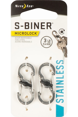 Nite Ize S-Biner Microlock Çelik Karabina 2Li Paket Gri Çok Renkli