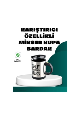 Otomatik Karıştırmalı Termos Kupa Ergonomik Tasarım Rekli