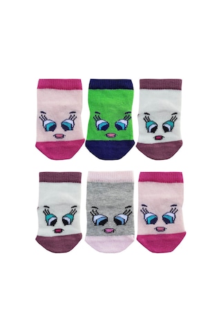 Hepsinerakip 12Li Kız Bebek Soket Çorap Renkli Desenli Eğlenceli