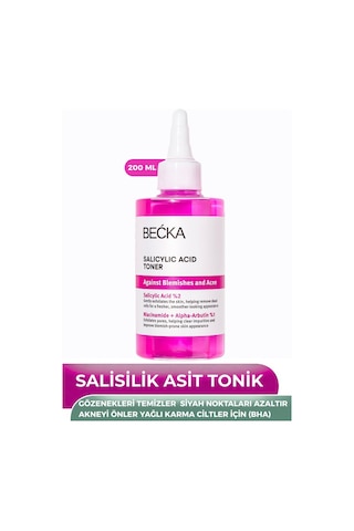Becka Akne Ve Siyah Nokta Karşıtı Bha Yağlı Ciltler İçin Salisilik Asit Tonik 200 ML