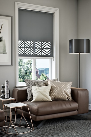 Perdea Lazer Kesim Mat Stor Perde, Lazer Kesimli Klasik Serisi, C-201004 Antrasit Renk